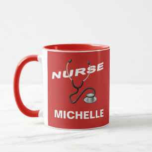 Caneca Enfermeiro de Nome Personalizável RED