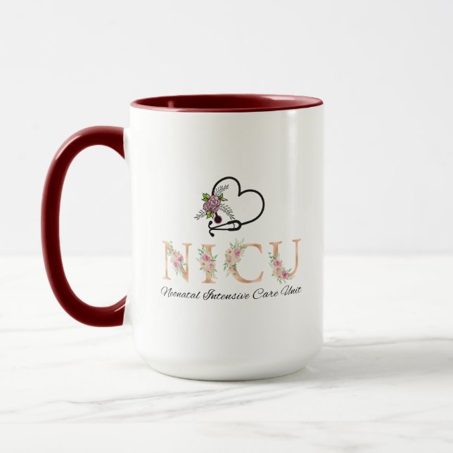 Caneca Enfermeiro NICU Floral (Esquerda)