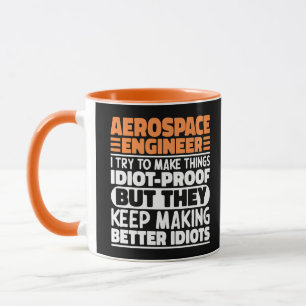 Caneca Engenheiro Aeroespacial Eu Tento Fazer Coisas Idio