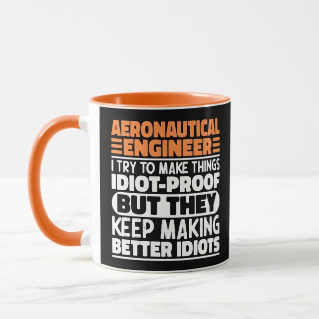 Caneca Engenheiro Aeronáutico Eu Tento Fazer as Coisas à  (Esquerda)