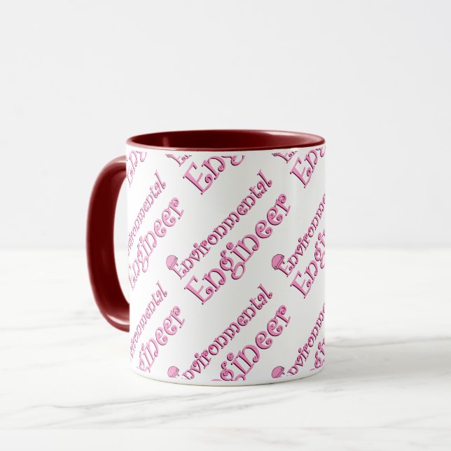 Caneca Engenheiro ambiental rosa (Frente Esquerda)