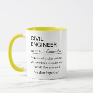 Caneca Engenheiro Civil Personalizado Divertido Definição