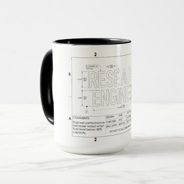 Caneca Engenheiro de Pesquisa Gift Mug (Frente Esquerda)