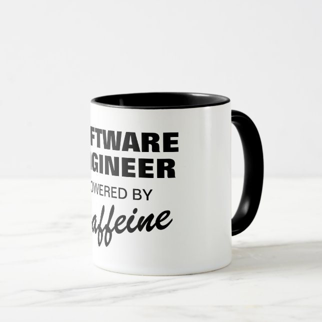 Caneca Engenheiro de software equipado com café engraçado (Frente Esquerda)