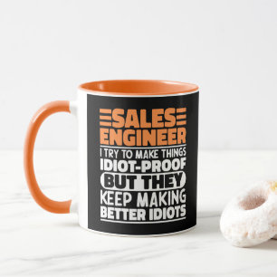 Caneca Engenheiro de Vendas I Tento Fazer as Coisas Engra