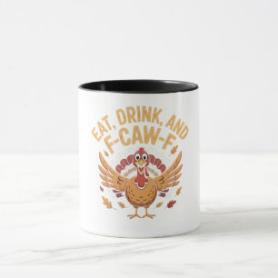 Caneca Engraçada, A Turquia Comeu Bebida E A Gaiola F-Caw