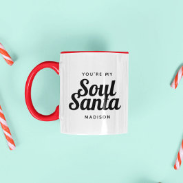 Caneca Engraçada Alma Bonita Papai noel Natal Xmas Bestie