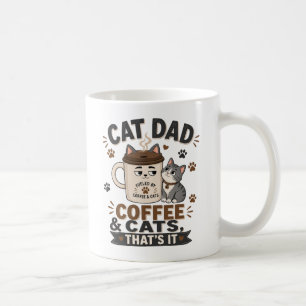 Caneca Engraçada Café e Gatos de Papai Gato