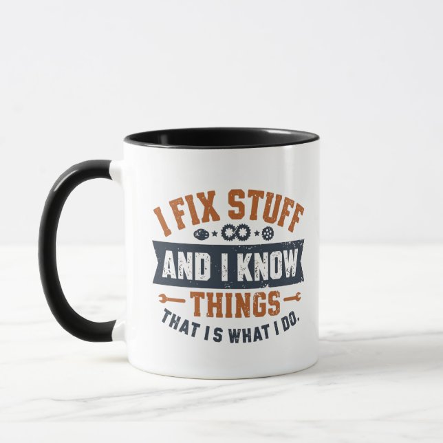 Caneca Engraçada Camisa De Cota De Trabalho - Conserte Co (Esquerda)