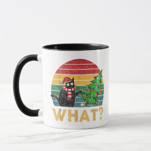 Caneca Engraçada Camisa De Natal Doida Cat San