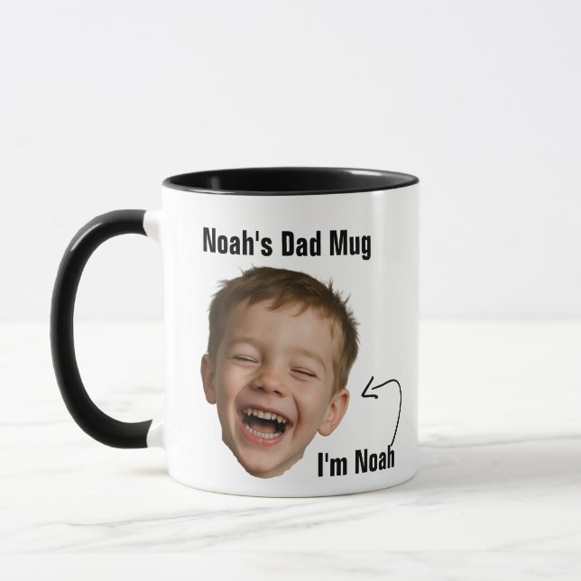 Caneca Engraçada com Foto do Papai - Presente de P (Esquerda)
