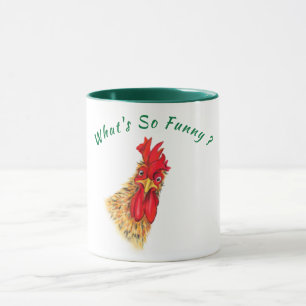 Caneca Engraçada com Galo Surpreso - Texto Persona
