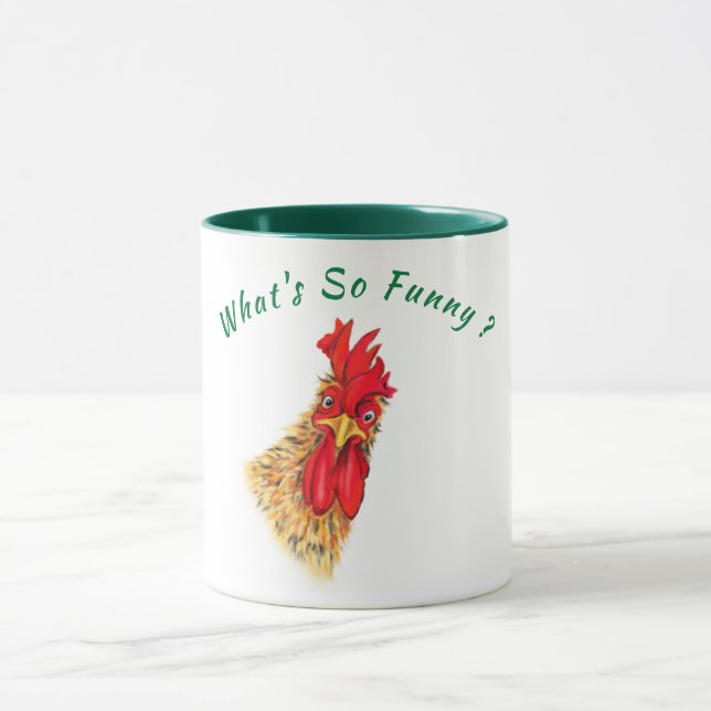 Caneca Engraçada com Galo Surpreso - Texto Persona (Centro)