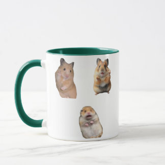 Caneca engraçada com meme do hamster gritando e si