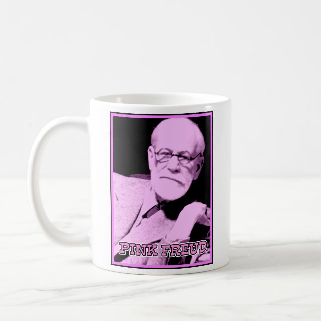 Caneca engraçada cor-de-rosa de Freud (Esquerda)
