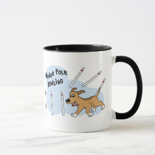Caneca engraçada da agilidade do cão de Pólos do