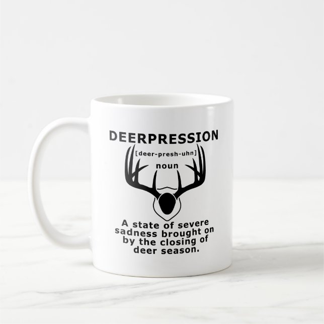 Caneca engraçada da caça da depressão (Esquerda)