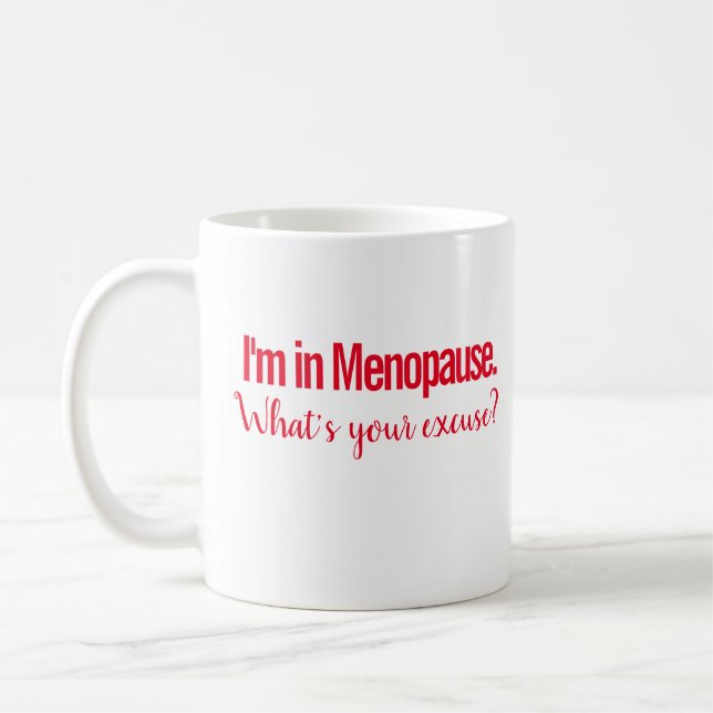 Caneca engraçada da menopausa - grande presente! (Esquerda)