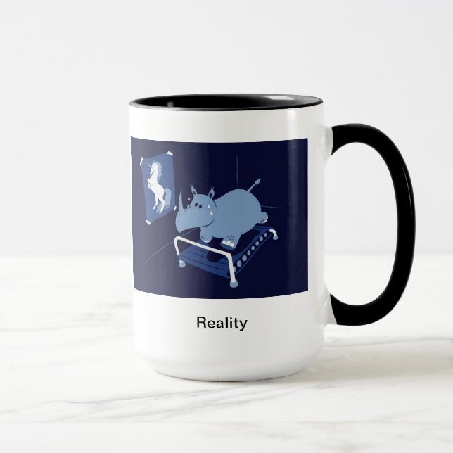 Caneca engraçada da realidade (Direita)