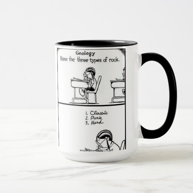 Caneca engraçada da rocha da geologia (Direita)