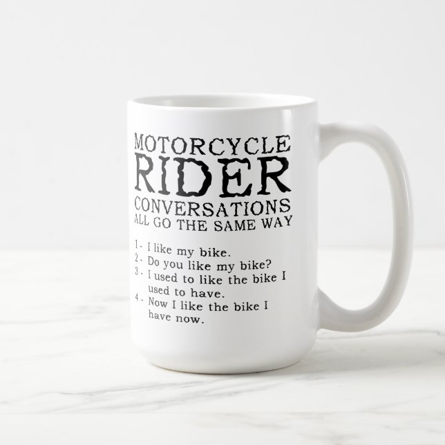 Caneca engraçada das conversações da motocicleta (Direita)