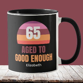 Caneca Engraçada de 65 Anos de Idade Pôr do Sol Vi
