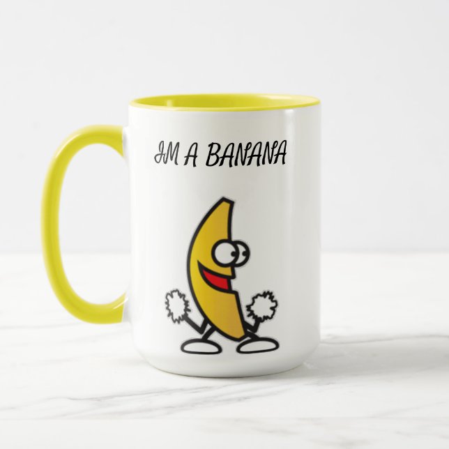 caneca engraçada de banana meme (Esquerda)