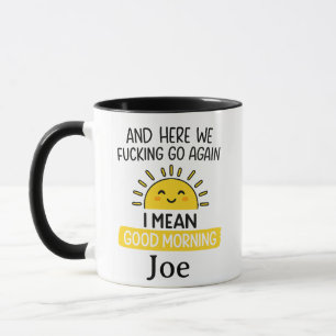 Caneca engraçada de bom dia personalizada, caneca