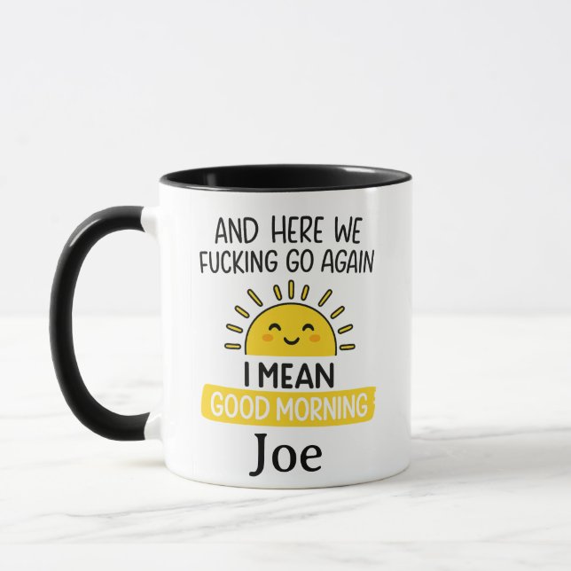 Caneca engraçada de bom dia personalizada, caneca  (Esquerda)