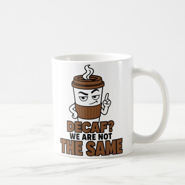 Caneca Engraçada de Café para Amantes: Descafeinad (Direita)