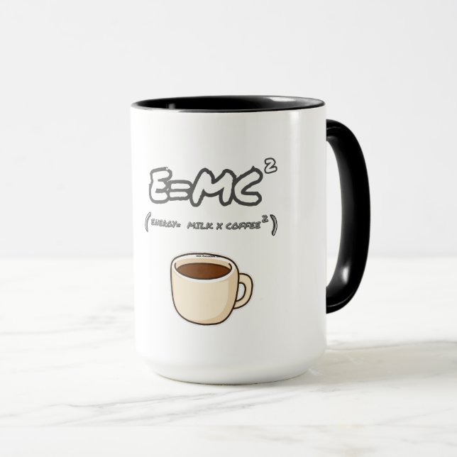 Caneca Engraçada de Café para Geeks de Ciência Ene (Frente Esquerda)