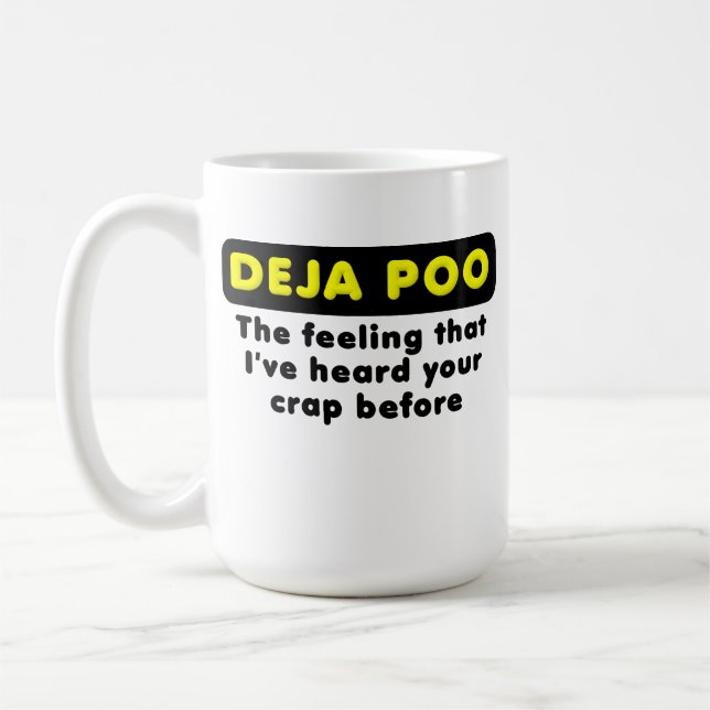 Caneca engraçada de Deja Poo (Esquerda)