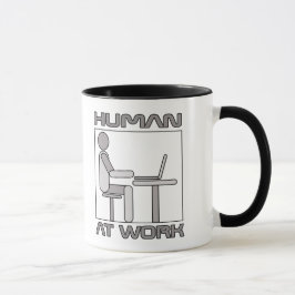 Caneca Engraçada de Humanos no Trabalho no Escritó