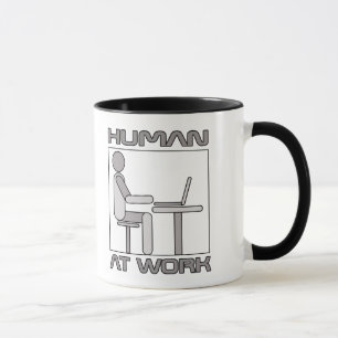 Caneca Engraçada de Humanos no Trabalho no Escritó