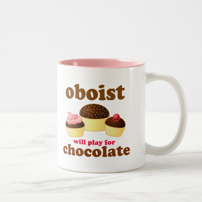 Caneca engraçada de Oboe do chocolate (Direita)