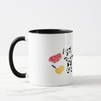 caneca engraçada de vaca fofa faz leite