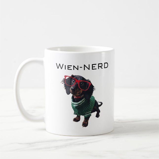 Caneca engraçada do cão wiener" do Dachshund do (Esquerda)