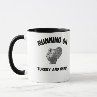 Caneca engraçada do Dia de Ação de Gracias: Corren