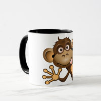 Caneca engraçada do macaco