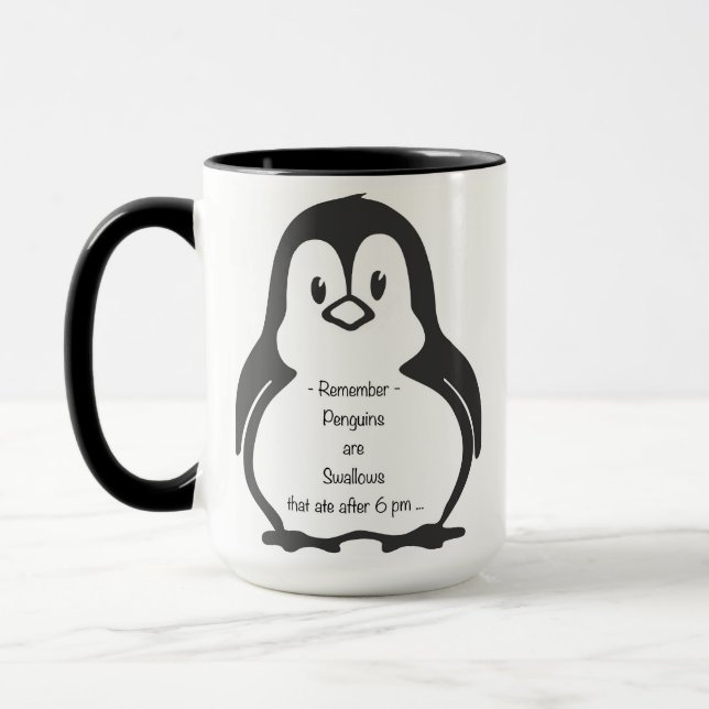 Caneca engraçada do pinguim da perda de peso das (Esquerda)