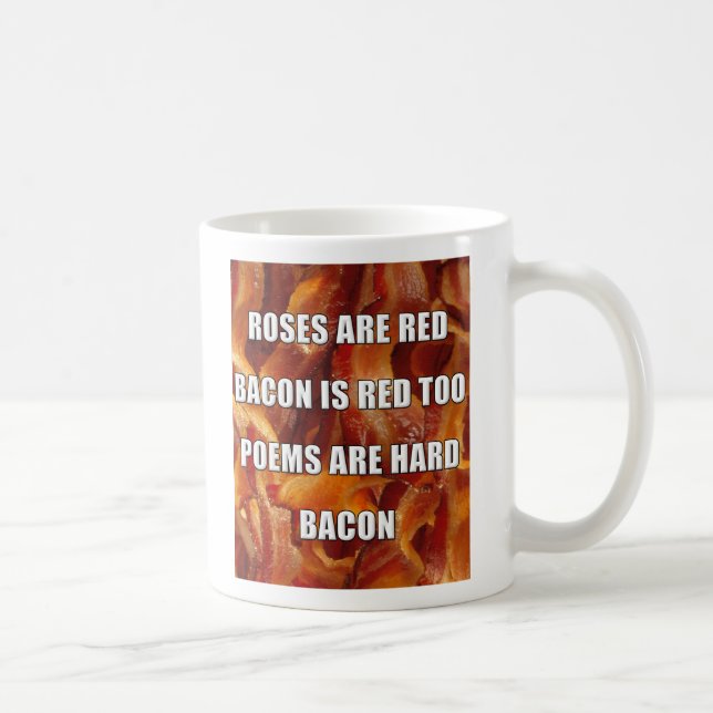 Caneca engraçada do poema do bacon (Direita)