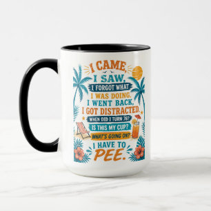 Caneca Engraçada Eu Preciso Urinar, Eu Vim Eu Vi E