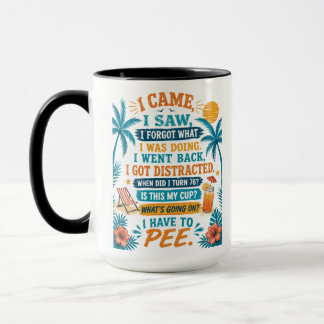 Caneca Engraçada Eu Preciso Urinar, Eu Vim Eu Vi E