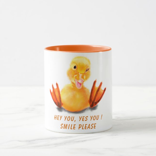 Caneca Engraçada Mug com Sorriso de Reprodução - Seu Text (Centro)