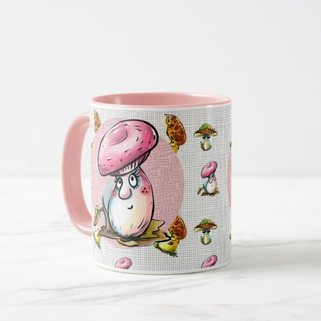 Caneca Engraçada Mushroom Cartoon Mug (Frente Esquerda)