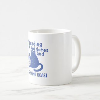 Caneca Engraçada Notas de Leitura e Café
