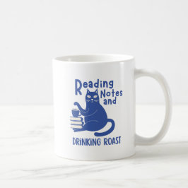 Caneca Engraçada Notas de Leitura e Café