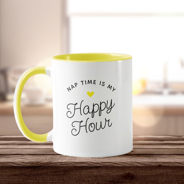 Caneca Engraçada Nova Mãe Hora do Sono Feliz Hora Cansada (Criador carregado)