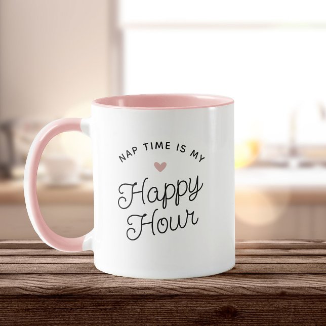 Caneca Engraçada Nova Mãe Hora do Sono Feliz Hora Cansada (Criador carregado)