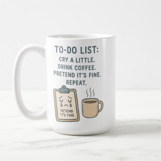 Caneca engraçada para amantes de café com lista de